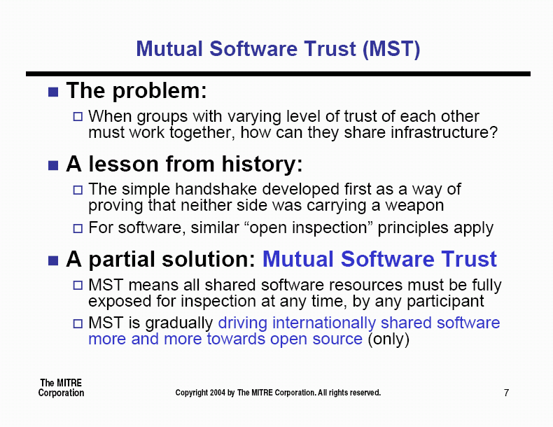 Mutual Software Trust (MST)